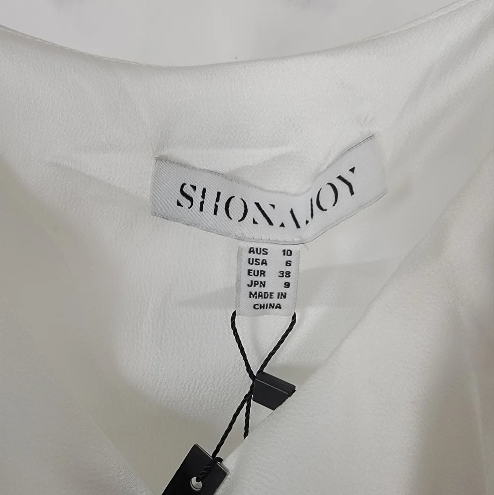 Shona Joy Luxe Bias Frill Wrap Dress Ruffle Trim Ivory New With Tags Size 6_6
